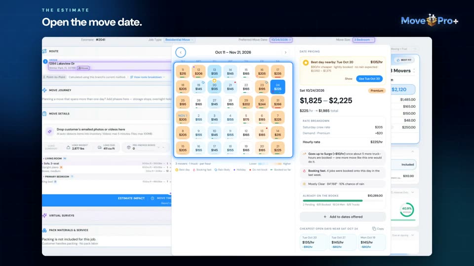 Priced Move-Date Calendar in MoveitPro+